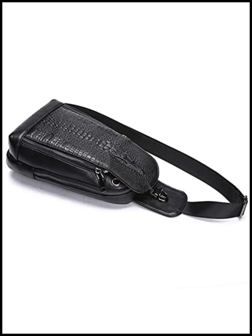 Genuine Leather Sling Chest Bag Crossbody Shoulder Backpack Daypack